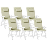 Set di 6 Cuscini in Tessuto verde da Schienale per Sedie da Giardino Toscana/Java/Amantea stile elegante