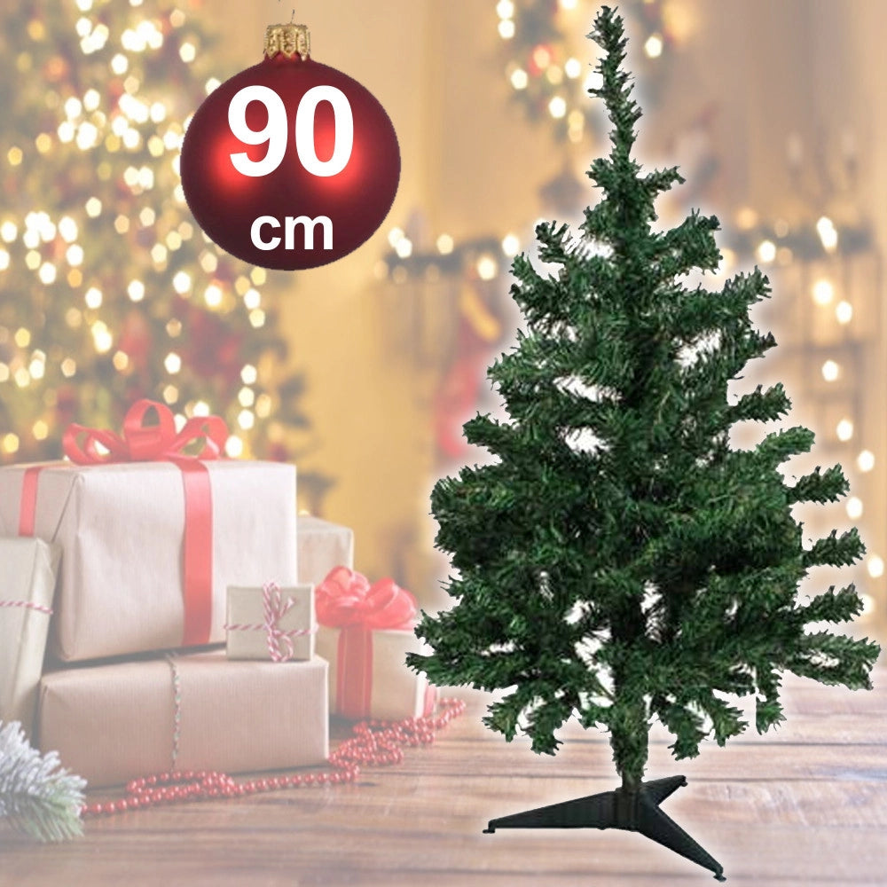 Trade Shop - Albero Di Natale Artificiale 90cm Abete Sintetico Per Casa Ufficio Colore Verde -