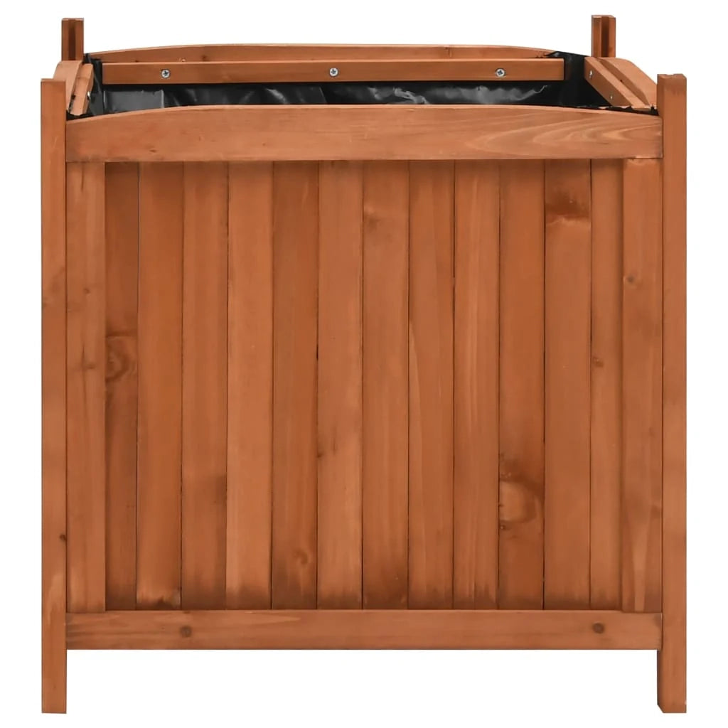 Set di 2 fioriere rialzate 50 x 50 x 50 cm in legno di abete marrone 02_0000887