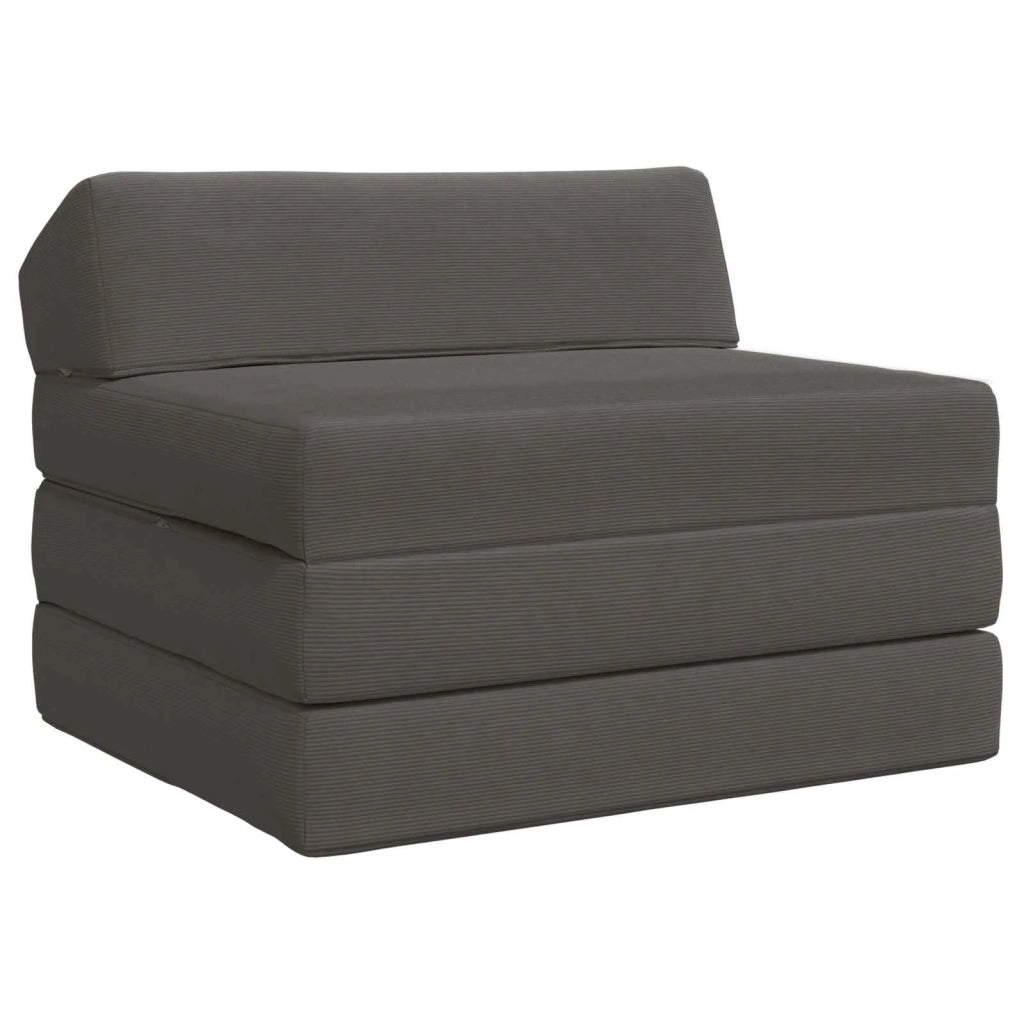 Divano Letto Pieghevole Grigio Scuro 200 x 70 x 10 cm 900030