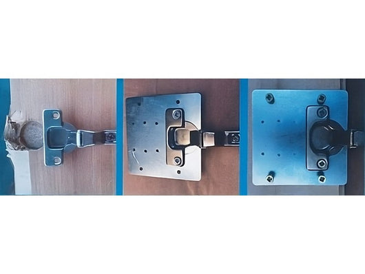 piastra di riparazione per ante mobili jolly ï foro mm. 35 , acciaio inox cod:ferx.vit54860