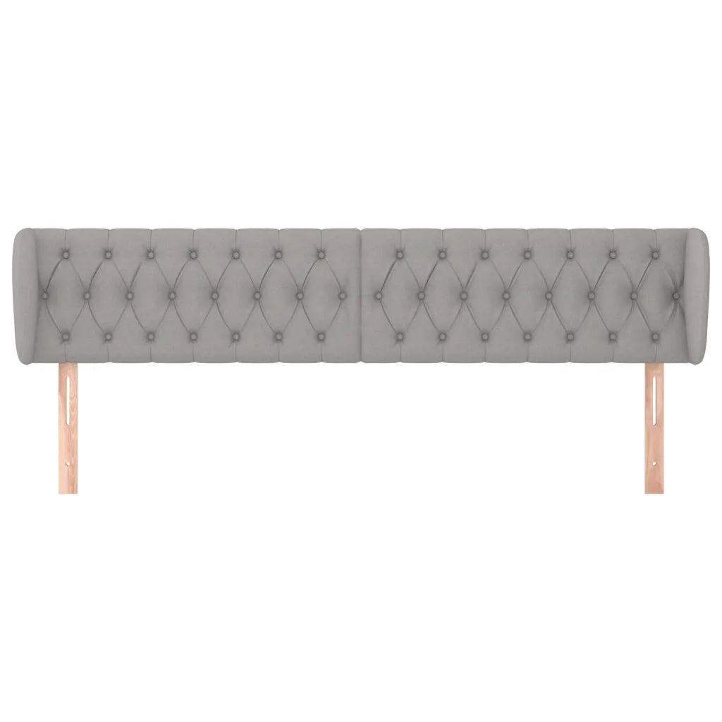 Testiera | Testata ad Orecchio Grigio Chiaro 203x23x78/88 cm in Tessuto