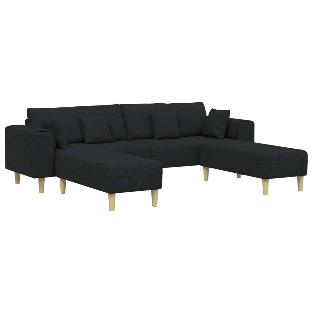 Divano con cuscino 3 pcs Nero Tessuto 3335164