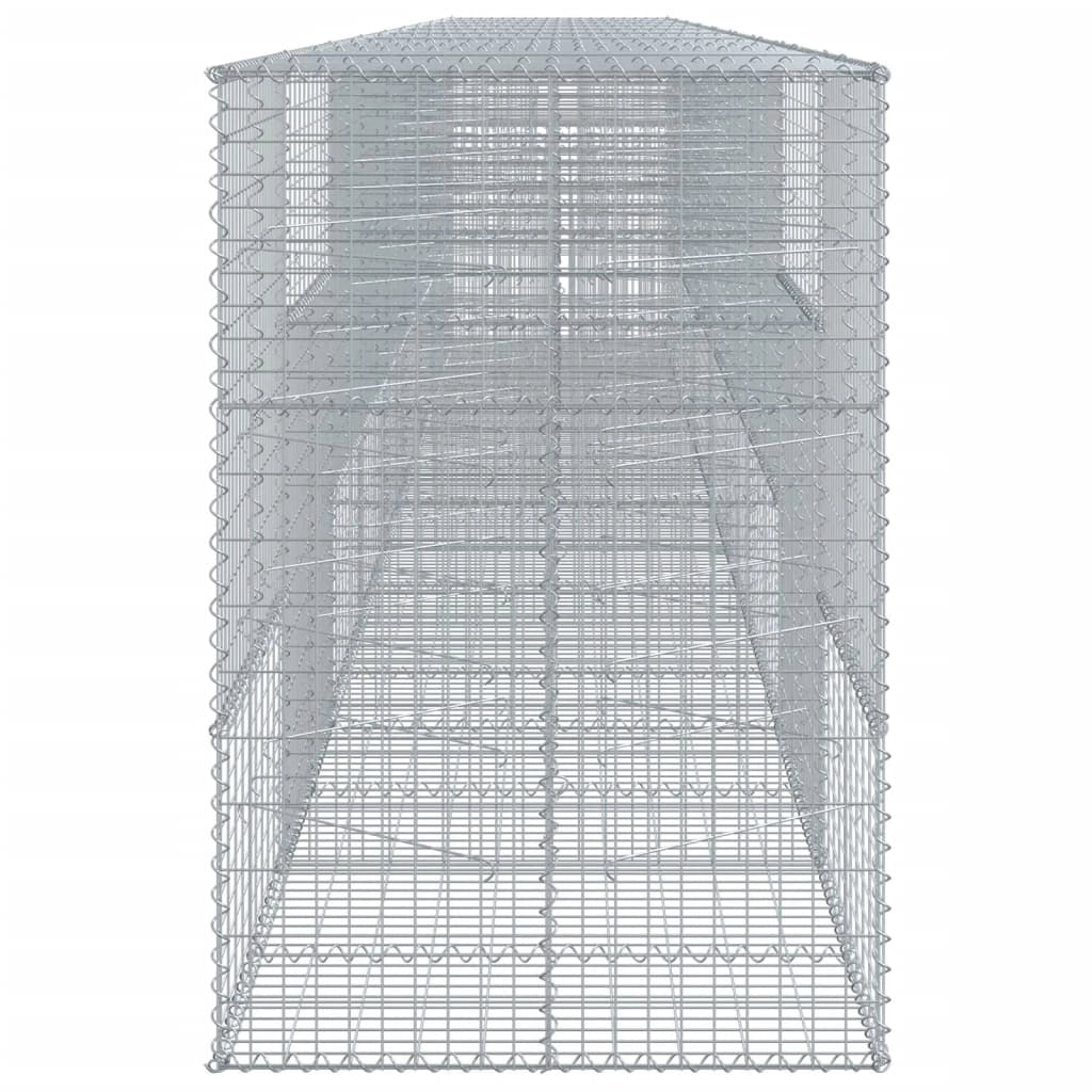 Gabbione recinto a gabbia muro di contenimento con coperchio 900 x 100 x 150 cm ferro zincato argento 02_0040210