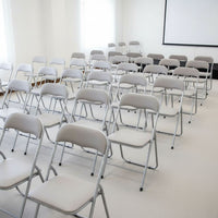 Set Di 6 Sedie Pieghevoli Con Struttura In Ferro Imbottite Salvaspazio Per Giardino Sala Riunioni Eventi Cucina Tortora