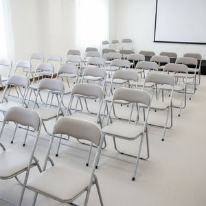 Set Di 6 Sedie Pieghevoli Con Struttura In Ferro Imbottite Salvaspazio Per Giardino Sala Riunioni Eventi Cucina Tortora