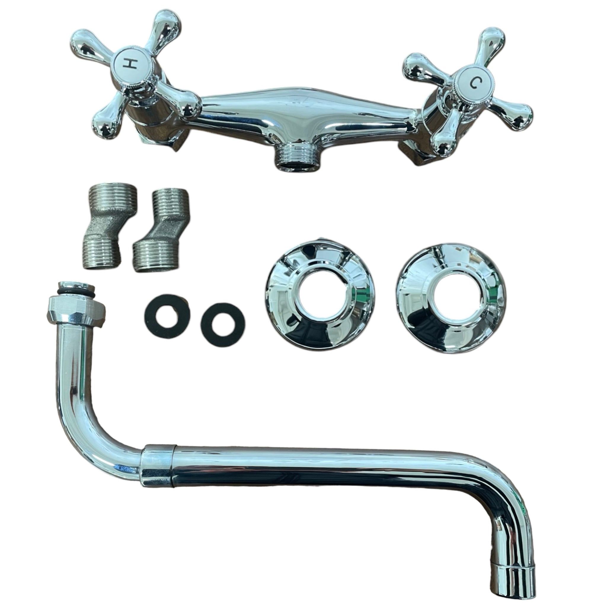 Rubinetto a parete vintage con canna allungabile 20-35 cm