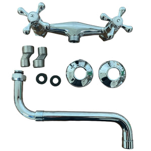 Rubinetto a parete vintage con canna allungabile 20-35 cm