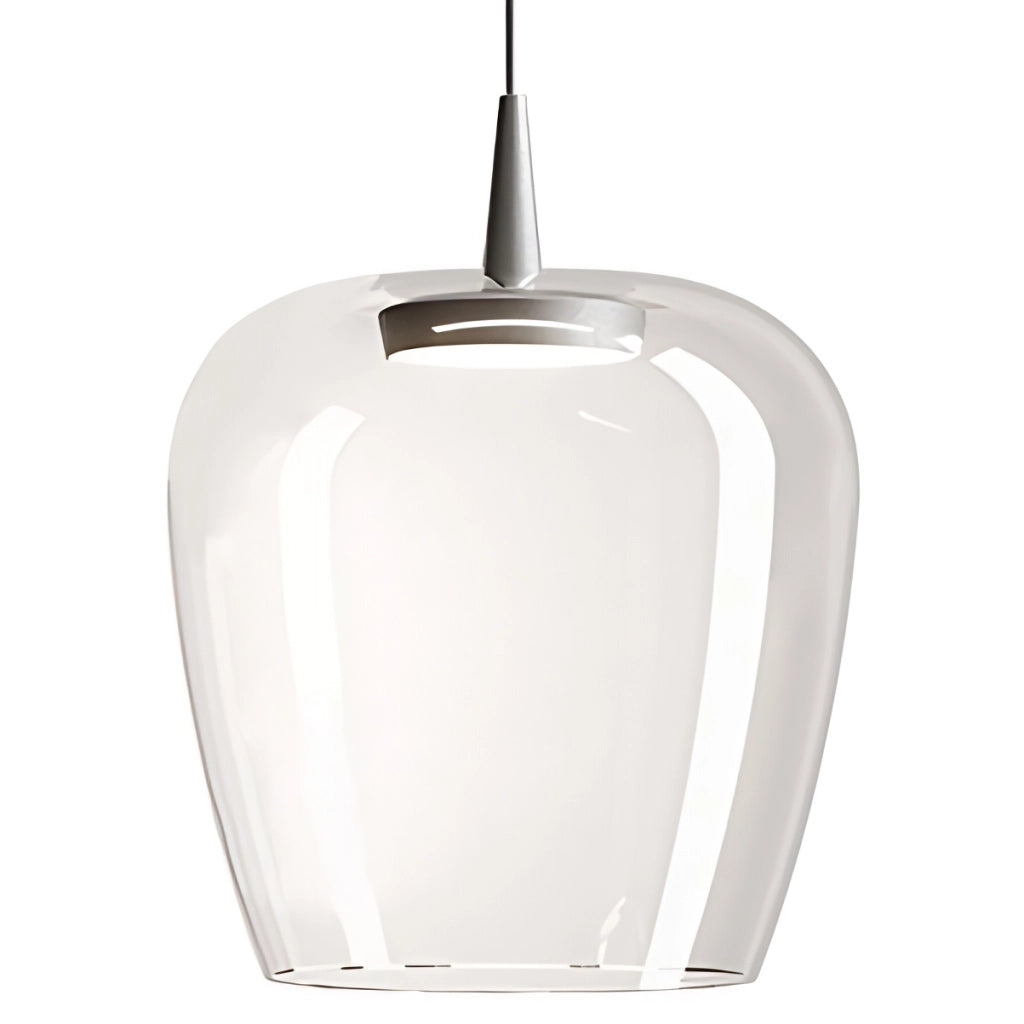 Zafferano Lampada a sospensione Bilia 230V LED 8W in alluminio e vetro borosilicato trasparente, design a campana con diametro 27 cm, CRI 90