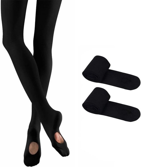 Pantaloni da Ballo Convertibili per Bambine e Donne, Nero L (Altezza Superiore a 140 cm) - Qualità Comoda e Sostenibile