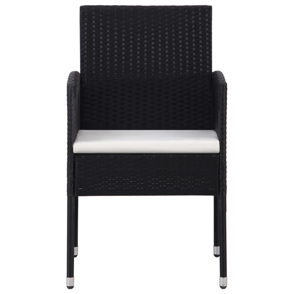 Set Mobili da Pranzo per Giardino 5 pz in Polyrattan Nero 3059416