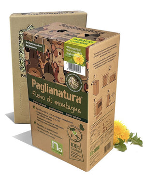 Dispenser di Fieno di Montagna con Tarassaco Naturale â€“ Mangime Complementare per Conigli, Roditori e Piccoli Animali â€“ 100% Naturale e Ricco di Fibre