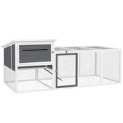 Pollaio da Giardino con Nido per Cova e Area Esterna 214x101x 91,5 cm Grigio