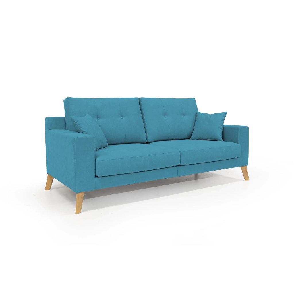 Danish Divano moderno in tessuto morbido impermeabile T02 206 cm azzurro