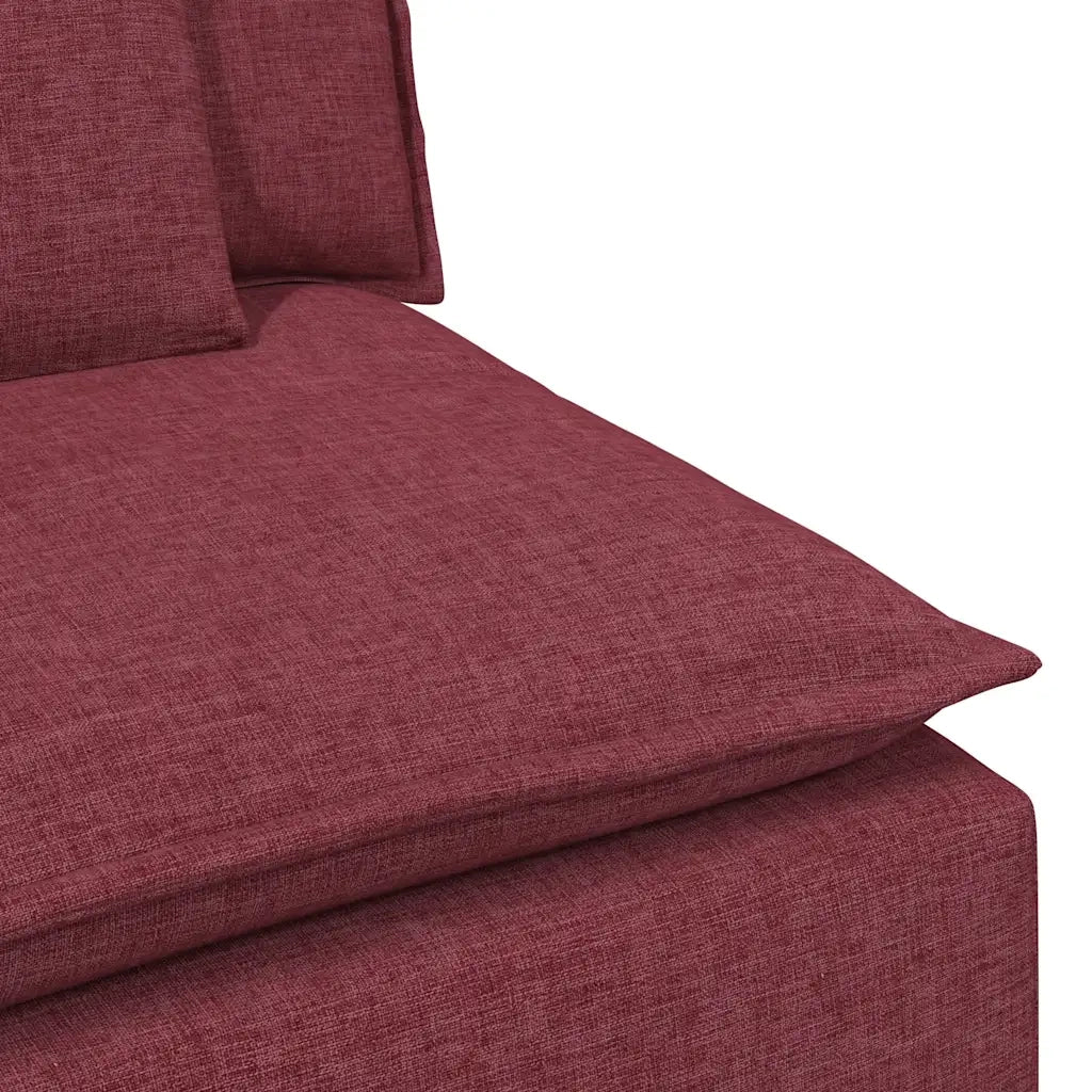 Modulo Centrale Divano Modulare con Cuscini Rosso Vino 100 cm