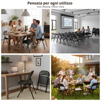 Marvin Set 6 Sedie Pieghevoli Kant in Metallo Imbottite Salvaspazio, Compatte e Resistenti, Richiudibili per Eve Marrone