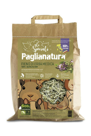Paglianatura Alfalfa 100% 600 gr. - Nutrimento Naturale e Proteico per Conigli e Roditori