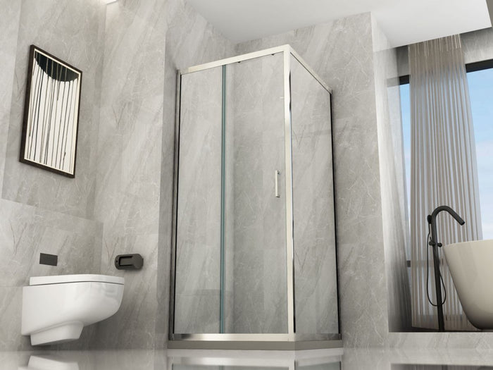 Box Doccia Cristallo 6 mm Anticalcare Trasparente 2 lati 1 Fisso e 1 Scorrevole - Misura: 75 x 120 x h190 cm 