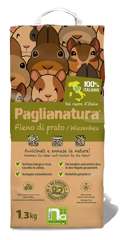 Fieno Naturale per Conigli e Roditori - 1,3kg Paglianatura - Per una Dieta Sana e Naturale