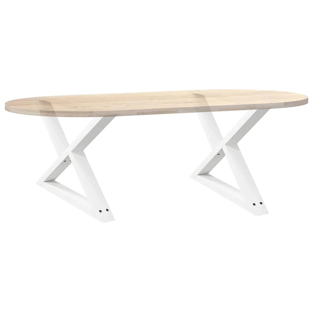 Set di 2 eleganti gambe per tavolino moderno 70 x 42-43,3 cm in acciaio bianco 02_0056999