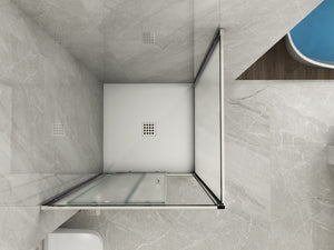 Box doccia Cristallo 6 mm - 2 lati uno fisso ed uno scorrevole laterale (Opaco) - Misura: 90 x 130 x h190 cm 