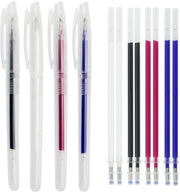 Pen per tessuto e pelle riscrivibile - 4 pezzi - 8 iniezioni - Marker per tessuto - Marker per cucito - 0,7 mm punta - Per stoffa e pelle