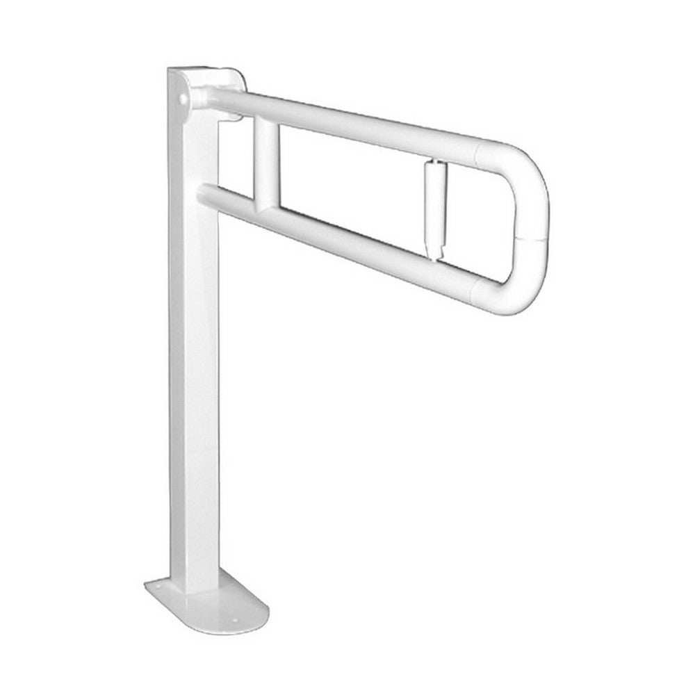 Barra maniglione ribaltabile su colonna alluminio nylon con porta rotolo