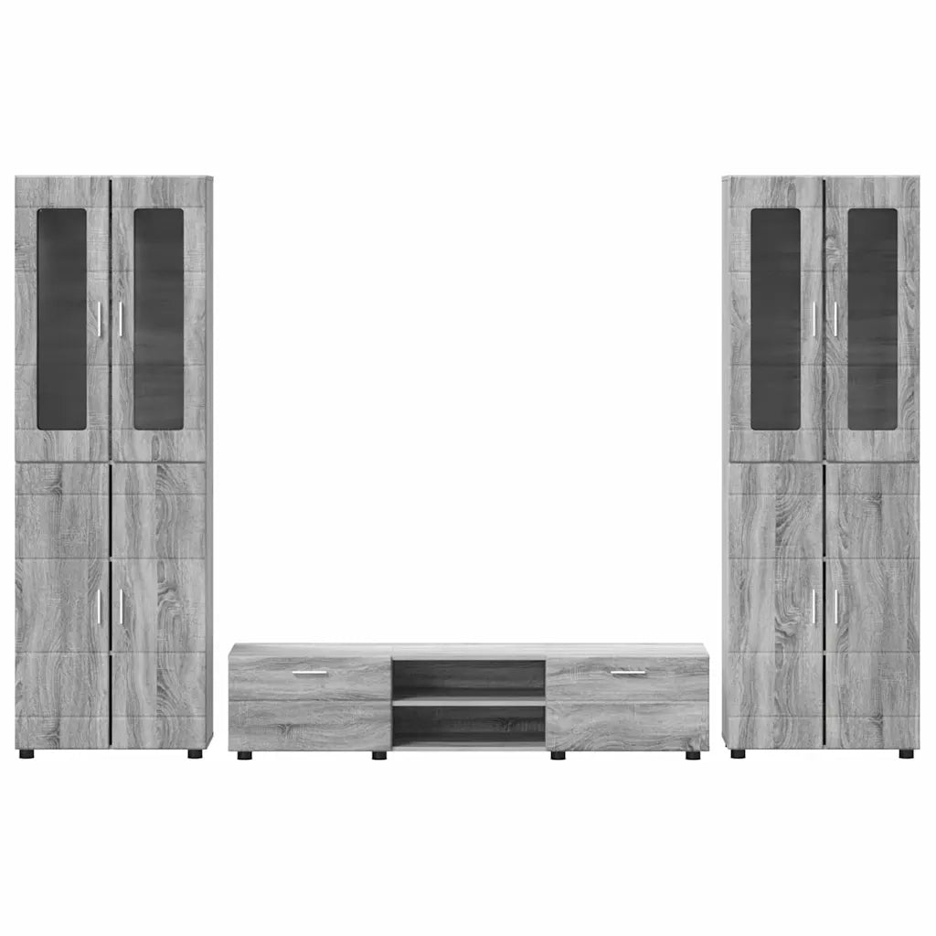 Set mobile TV FLORIN 3 pcs Grigio Sonoma Legno multistrato