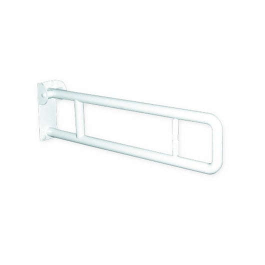 Barra maniglione ribaltabile con porta rotolo cm 80 idoneo a persone disabili e di terza etã€ alluminio nylon bianco
