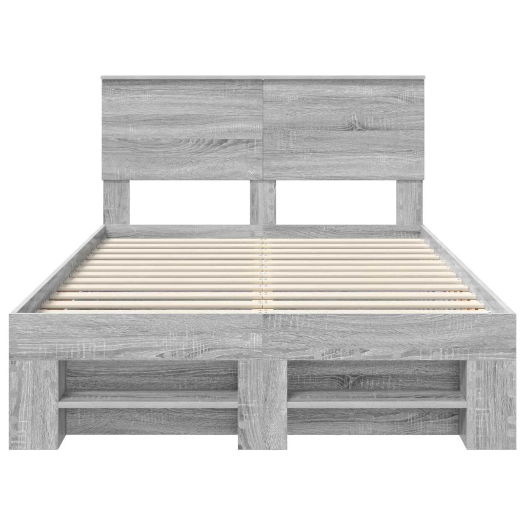 Struttura del letto con testiera-Giroletto con Testiera Grigio Sonoma 120 x 200 cm 711786