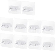 Kit di appesi per asciugamani 10 pezzi - Autoadesivi - Ganci rotondi - Impermeabili all'acqua - PVC - Dimensioni 7 x 7 cm - Appesi per parete