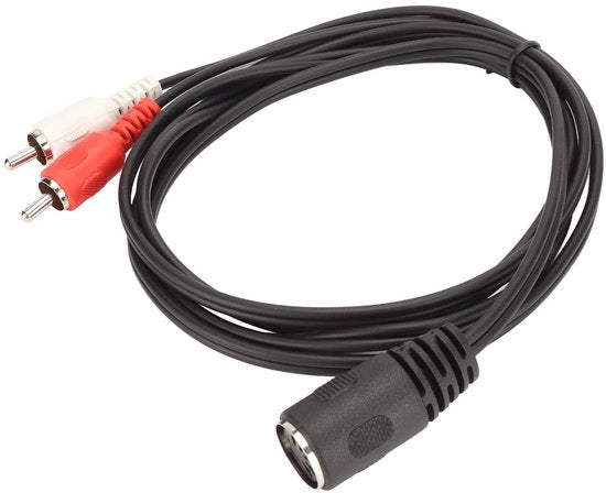 Cavo Audio 5 Pin DIN a 2x Phono - 1,5m/4,9ft - Cavo Audio - Alta Qualità Audio - Resistente alle Vibrazioni - Materiale PVC