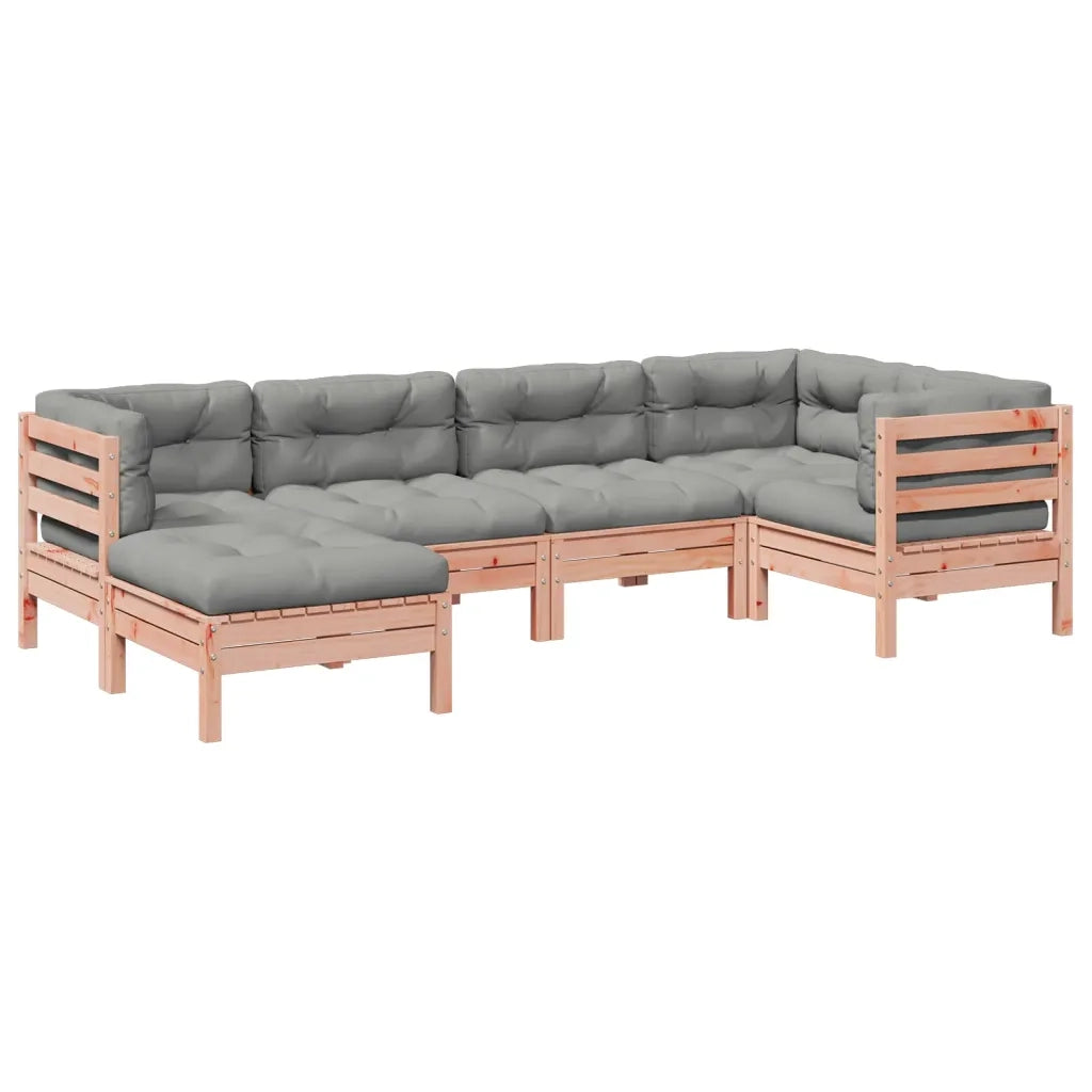 Set Divani Giardino 6 pz Cuscini Legno Massello Abete Douglas 3299528