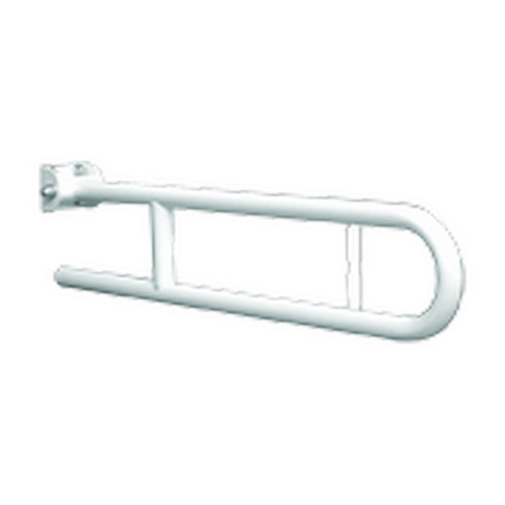 Barra maniglione ribaltabile cm 60 con porta rotolo nylon bianco