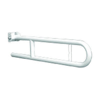 Barra maniglione ribaltabile cm 60 con porta rotolo nylon bianco