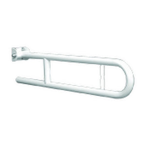 Barra maniglione ribaltabile cm 60 con porta rotolo nylon bianco