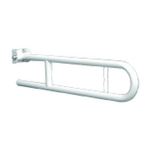 Barra maniglione ribaltabile cm 60 con porta rotolo nylon bianco
