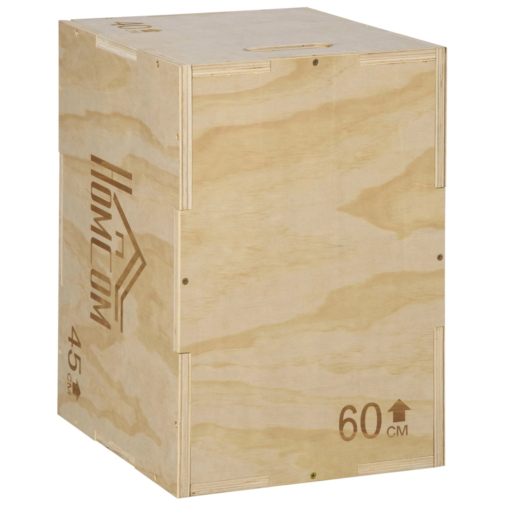 Box Plyometrico 3 in 1 per Salto e Fitness ¨C zephmum ¨C Legno 40/45/60 cm