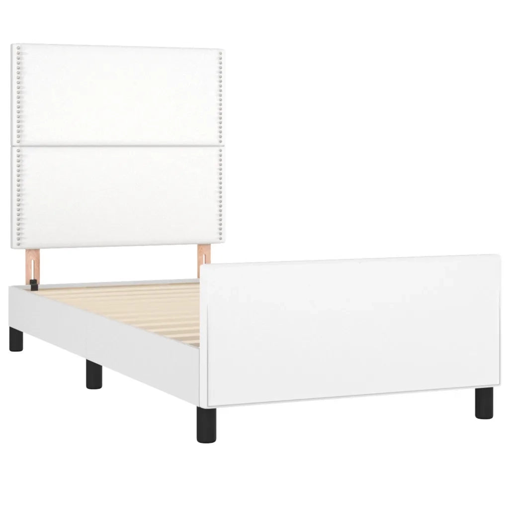 Giroletto con Testiera Bianco 100x200 cm in Similpelle