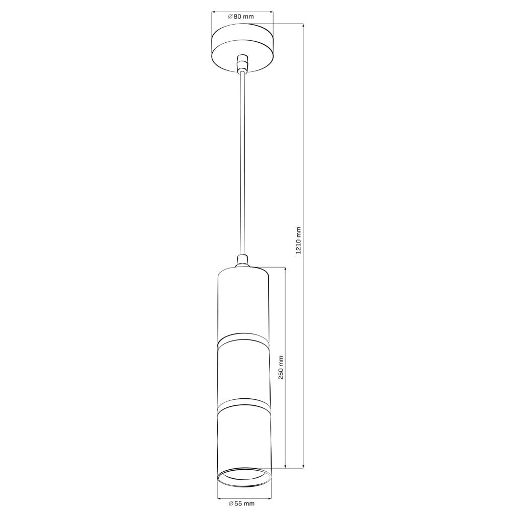 Lampada a sospensione tubo bianca GU10 Bamboo Polux