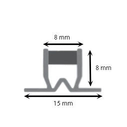 Giunto di dilatazione in plastica 2 metri : Modello - 8X8MM TRASPARENTE