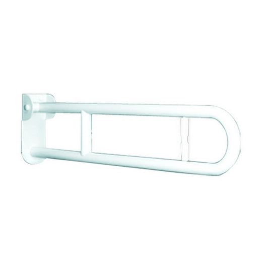 Barra maniglione ribaltabile cm 83 con porta rotolo e piastra lunga nylon