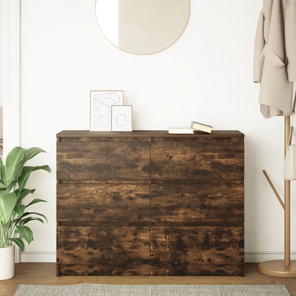 Credenza Rovere Fumo 100x35x76 cm in Legno Multistrato