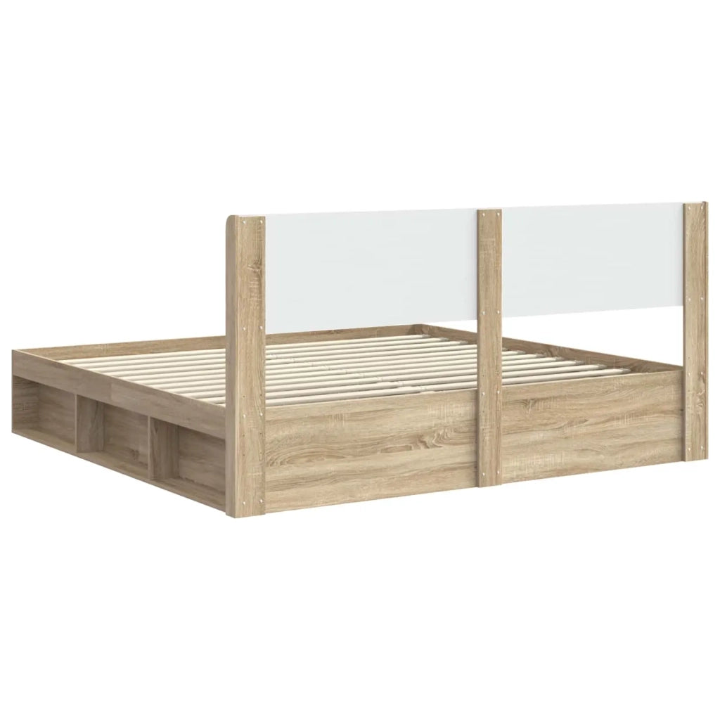 Struttura del letto con stoccaggio e testata Rovere Sonoma 3414181