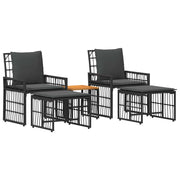 Set di Mobili da Esterno 5 pz | Set Salotto da Giardino Nero e Grigio scuro