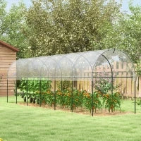 Serra da Giardino, Serra per Pomodori con 5 Archi in Acciaio, Copertura in PE, 6 x 1.23 x 1.71 m, Trasparente