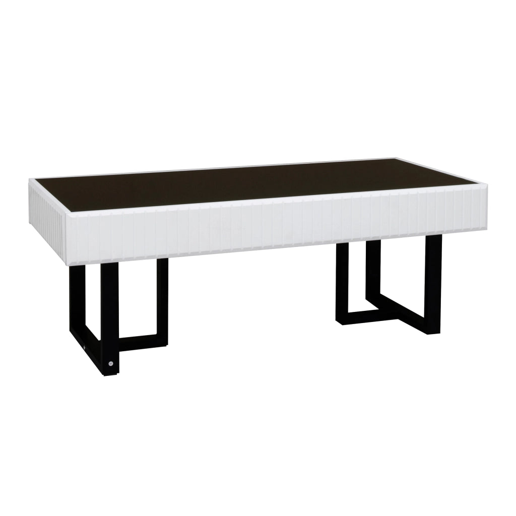 Tavolino da Caff¨¨ Moderno ¨C Xylo ¨C Nero Lucido e Bianco, 110x50.5x41 cm