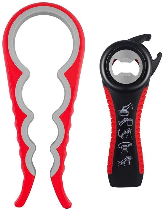Apriporta 5 in 1 - Opener per Dadi - Manico Antiscivolo - Maniglia Ergonomica per Seniores - Materiale Resistente in Acciaio Inossidabile - Design Ergonomico per una Comoda Utilizzo