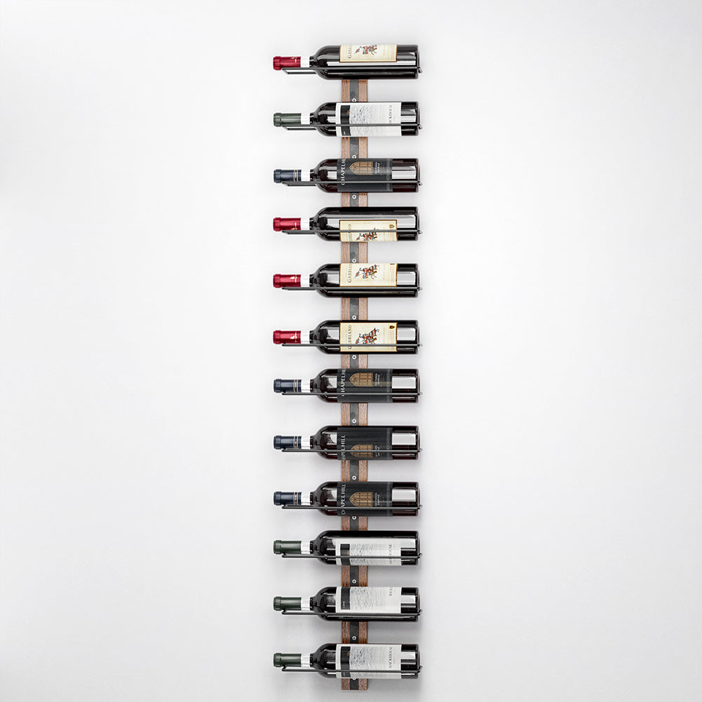 Cantinetta da Parete per 12 Bottiglie di Vino Stile Industriale 31,5x26,5x8,3 cm in Ferro Nero