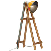 vidaXL Lampada da Terra Multicolore E27 in Legno Massello di Mango